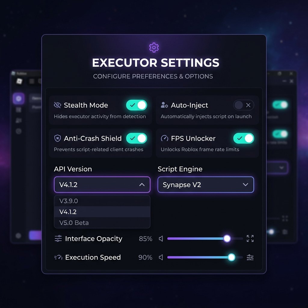 Delta Executor Configuration Settings Interface